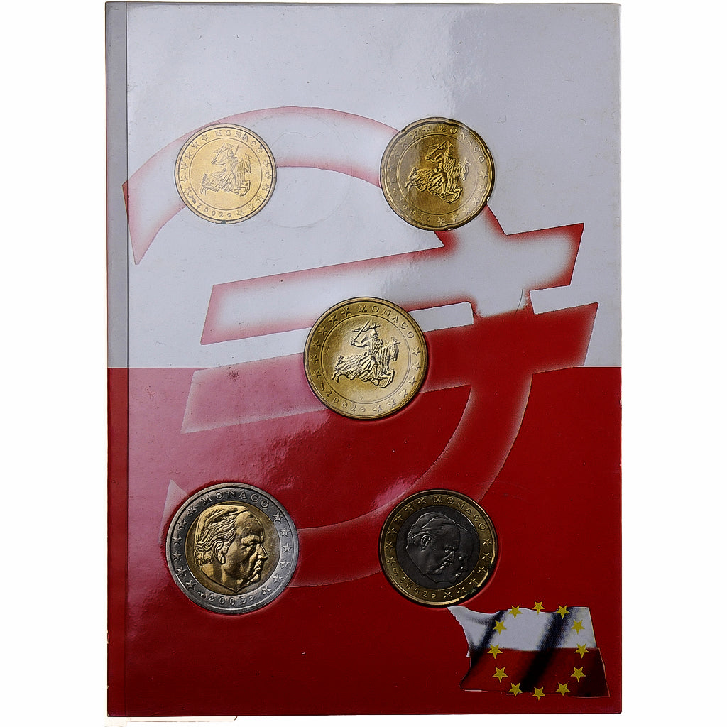 Monako, 
  
  Rainier III & Albert, 
  
  Coffret 10 c. - 2 evra