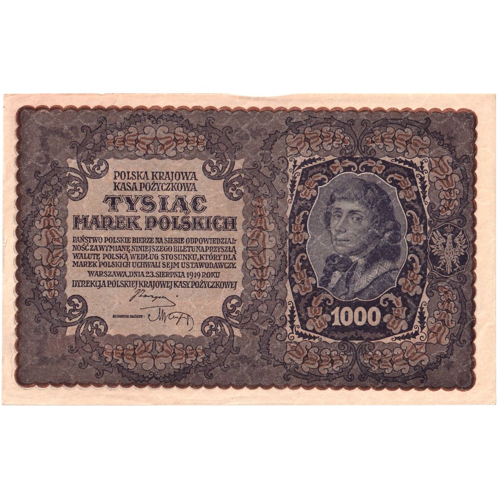 Poljska, 
  
  1000 Marek, 
  
  1919-08-23