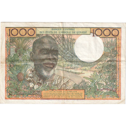 Zahodnoafriške države, 
  
  1000 frankov, 
  
  VF (30-35)