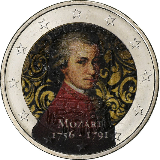 Avstrija, 
  
  2 evra, 
  
  Mozart