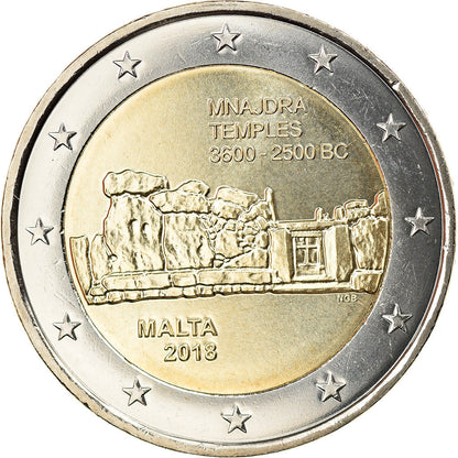 Malta, 
  
  2 evra, 
  
  Templji Mnajdra