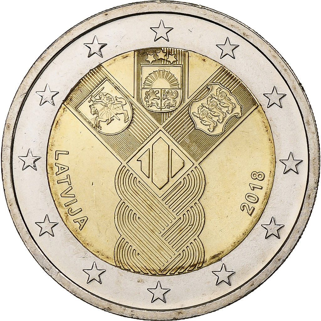 Latvija, 
  
  2 evra, 
  
  2018