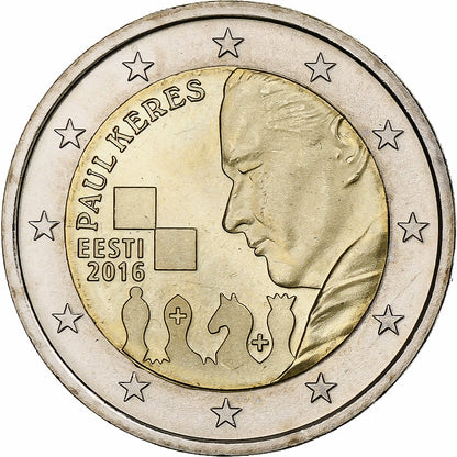 Estonija, 
  
  2 evra, 
  
  Paul Keres