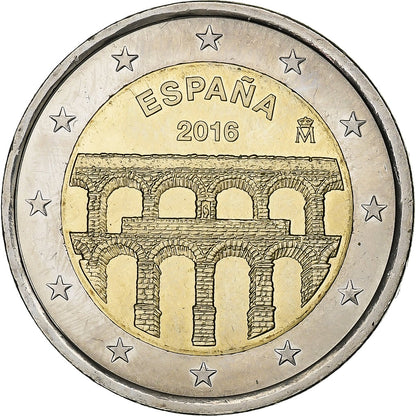 Španija, 
  
  2 evra, 
  
  Aqueduk de Ségovie