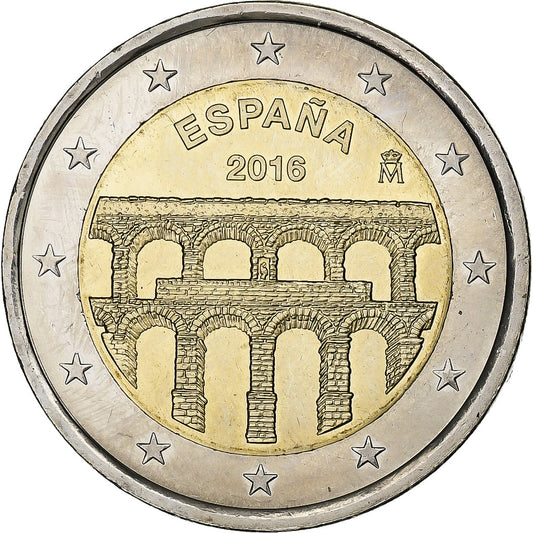 Španija, 
  
  2 evra, 
  
  Aqueduk de Ségovie