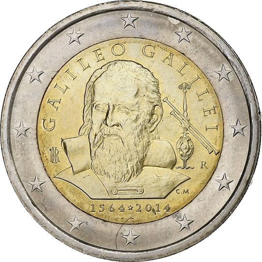 Italija, 
  
  2 evra, 
  
  Galileo Galilei
