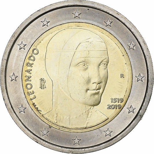Italija, 
  
  2 evra, 
  
  Leonardo da Vinci