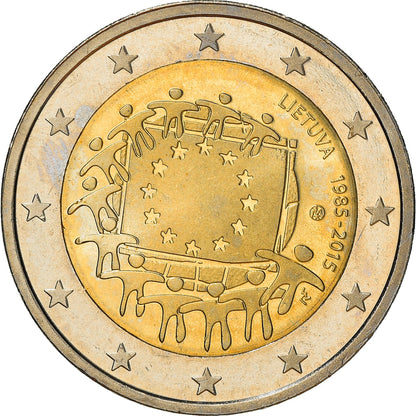 Litva, 
  
  2 evra, 
  
  Drapeau européen