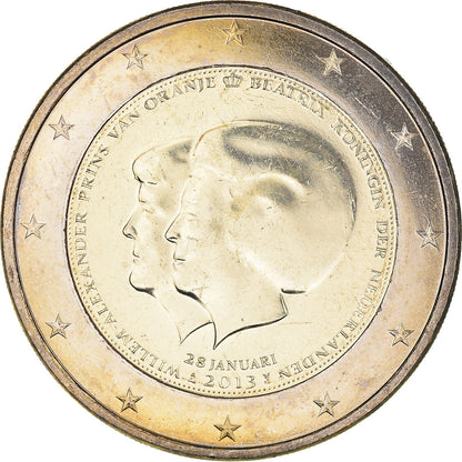 Nizozemska, 
  
  2 evra, 
  
  Abdikacija de la Reine Béatrix