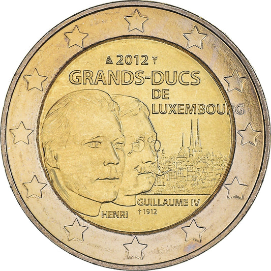 Luksemburg, 
  
  2 evra, 
  
  Veliki vojvodi Henri in Guillaume IV