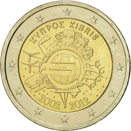 Ciper, 
  
  2 evra, 
  
  10 ans de l'Euro