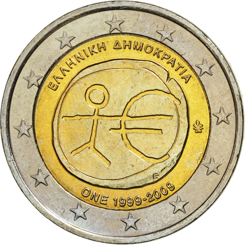 Grčija, 
  
  2 evra, 
  
  10 Jahre evrov