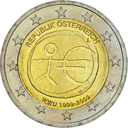 Avstrija, 
  
  2 evra, 
  
  10 Jahre evrov