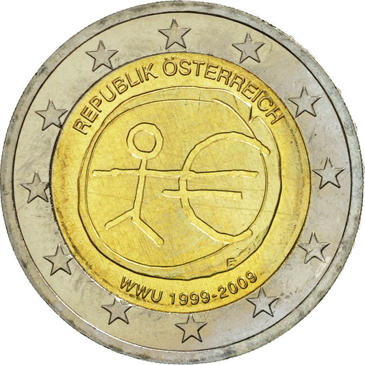 Avstrija, 
  
  2 evra, 
  
  10 Jahre evrov