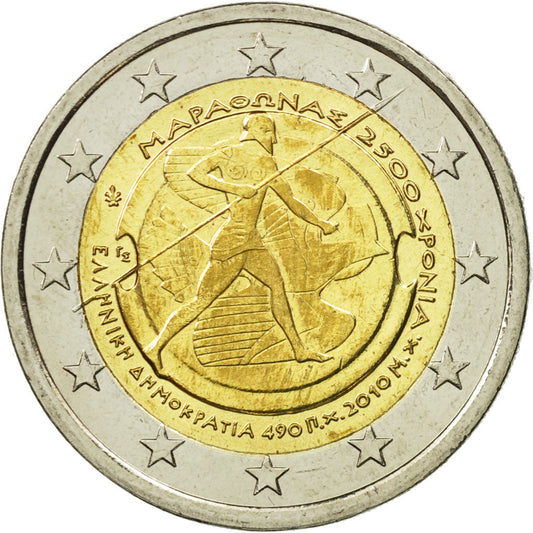 Grčija, 
  
  2 evra, 
  
  maraton