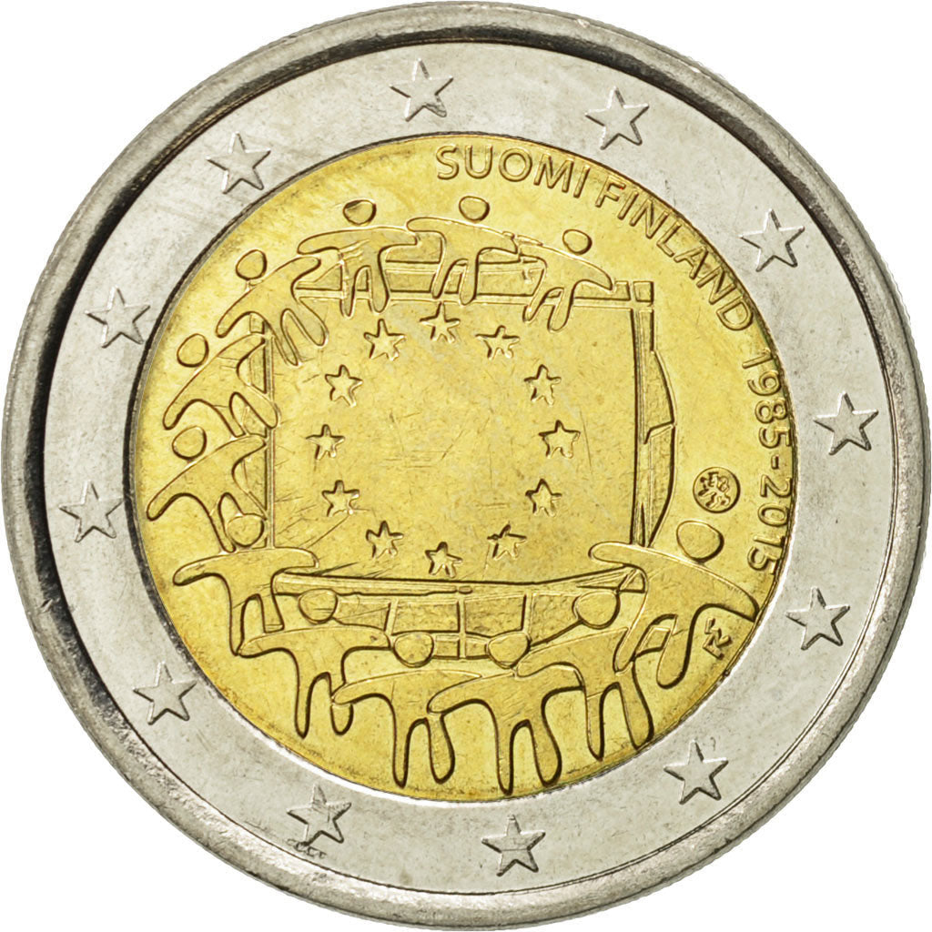 Finska, 
  
  2 evra, 
  
  Drapeau européen