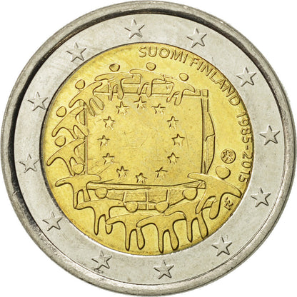 Finska, 
  
  2 evra, 
  
  Drapeau européen