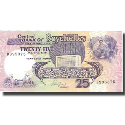 bankovec, 
  
  Sejšeli, 
  
  25 rupij