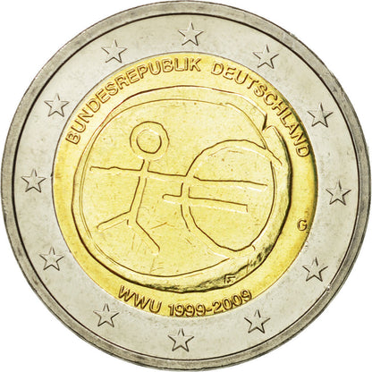 NEMČIJA - ZVEZNA REPUBLIKA, 
  
  2 evra, 
  
  10. obletnica emuja