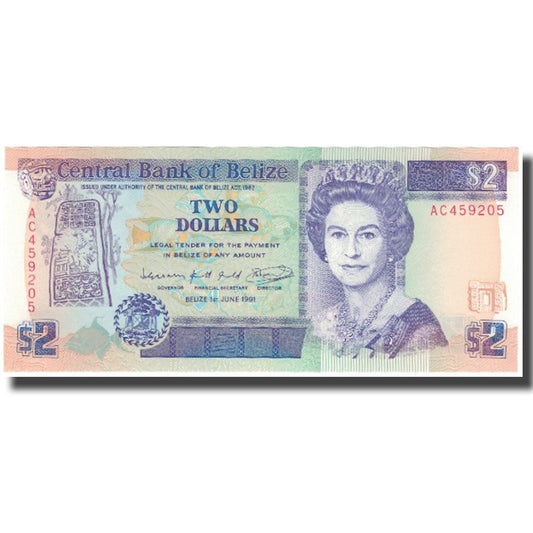 bankovec, 
  
  Belize, 
  
  2 dolarja