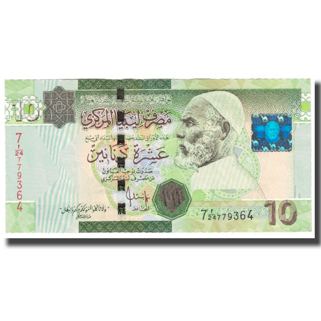 bankovec, 
  
  Libija, 
  
  10 dinarjev