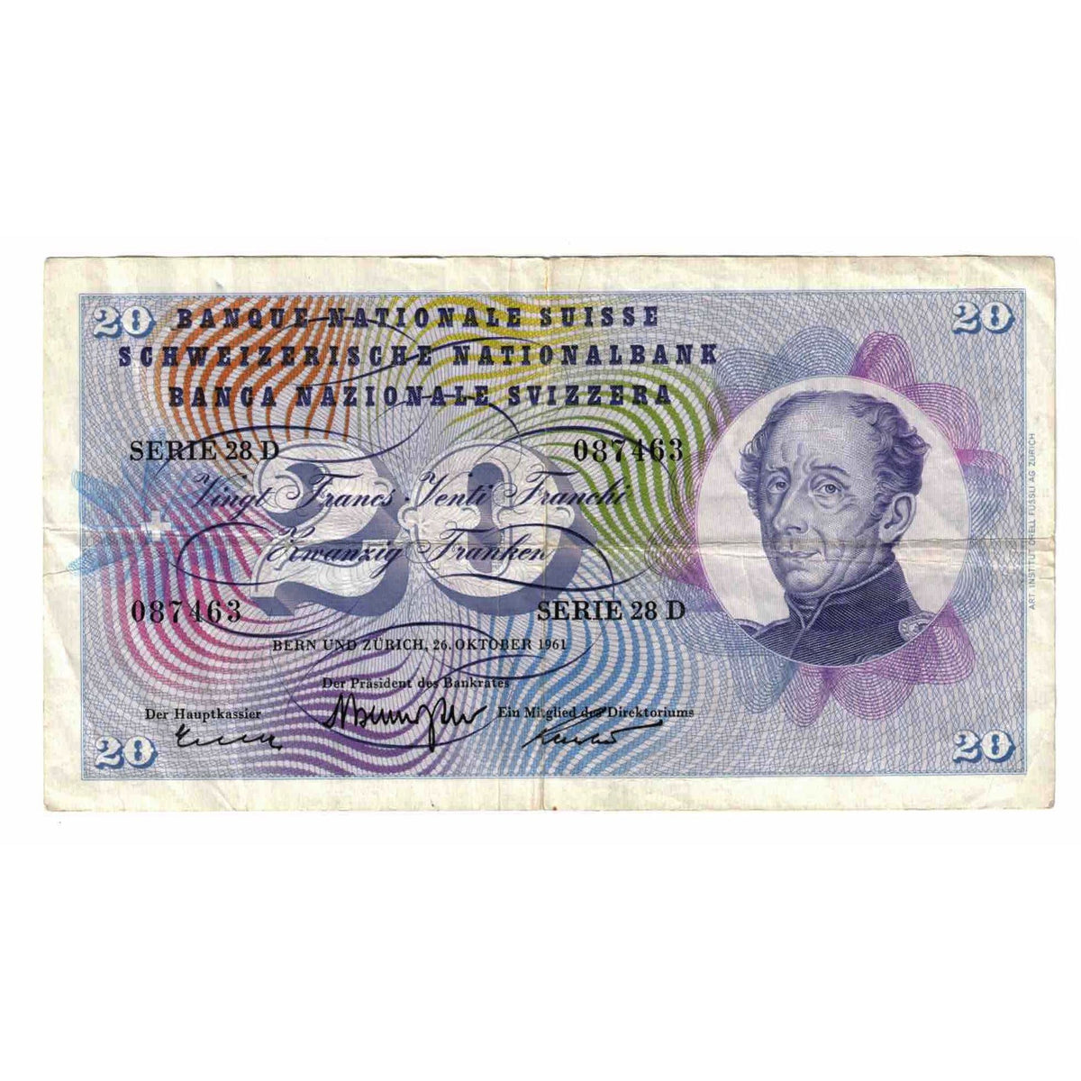bankovec, 
  
  Švica, 
  
  20 frankov