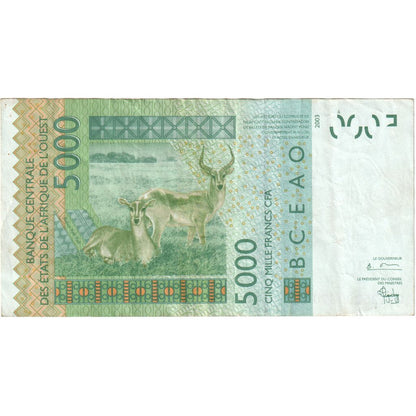 Zahodnoafriške države, 
  
  5000 frankov, 
  
  EF (40-45)