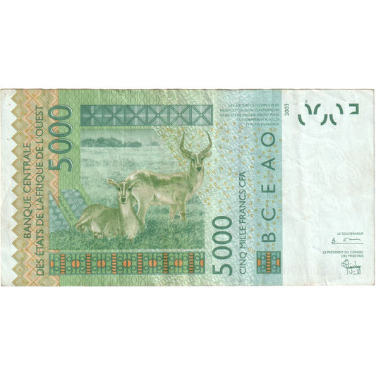 Zahodnoafriške države, 
  
  5000 frankov, 
  
  EF (40-45)
