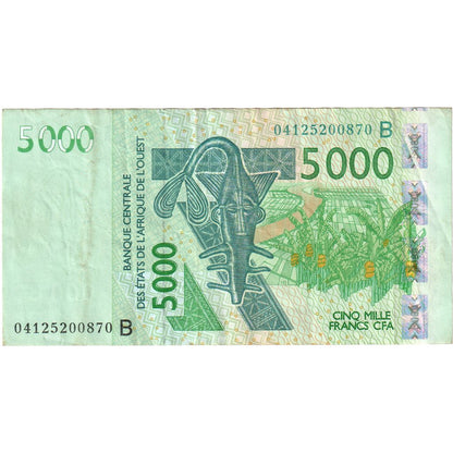 Zahodnoafriške države, 
  
  5000 frankov, 
  
  EF (40-45)