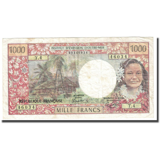 bankovec, 
  
  Tahiti, 
  
  1000 frankov