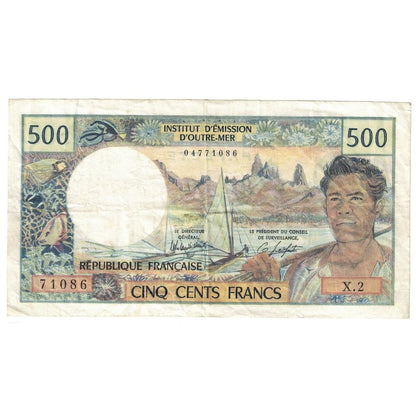 bankovec, 
  
  Tahiti, 
  
  500 frankov