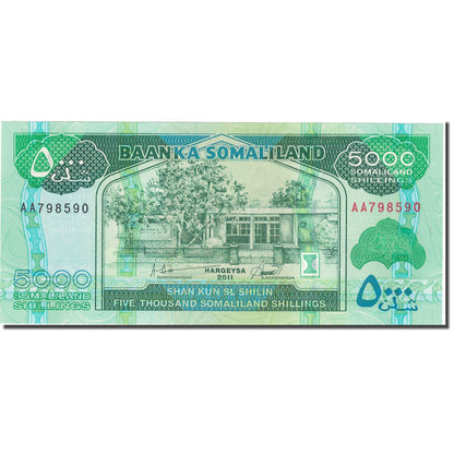 bankovec, 
  
  Somaliland, 
  
  5000 šilingov