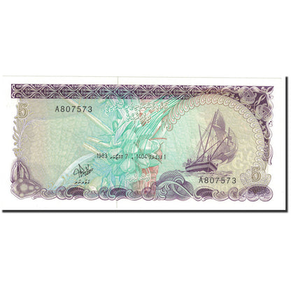 bankovec, 
  
  Maldivi, 
  
  5 rufija