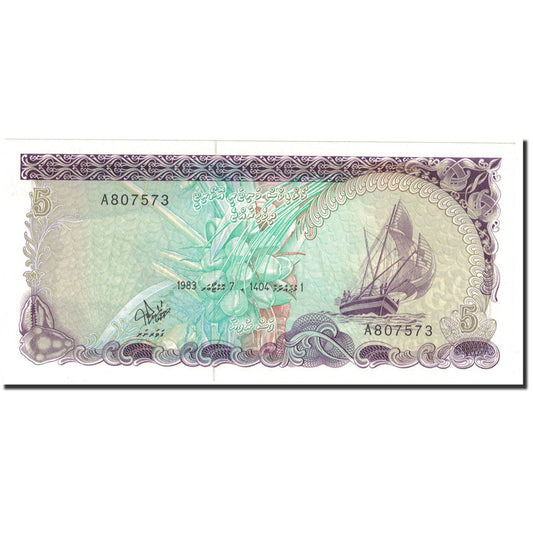 bankovec, 
  
  Maldivi, 
  
  5 rufija