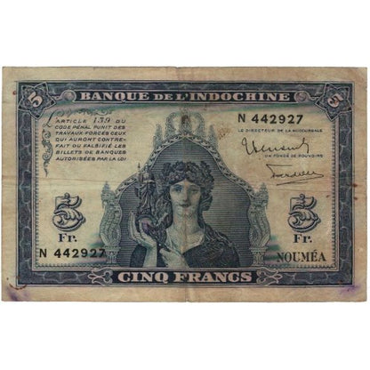 bankovec, 
  
  Nova Kaledonija, 
  
  5 frankov