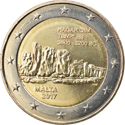 Malta, 
  
  2 evra, 
  
  Tempelj Hagar Qim